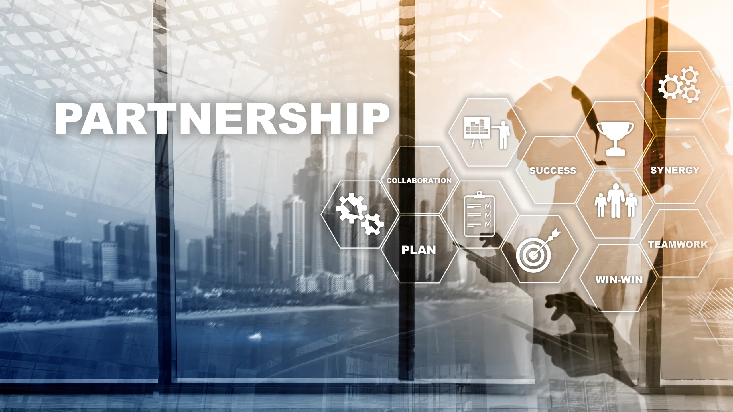 Business partnership concept. Successful deal after great meeting. Multiple exposure, mixed media. Business partnership concept. Successful deal after great meeting. Multiple exposure, mixed media.