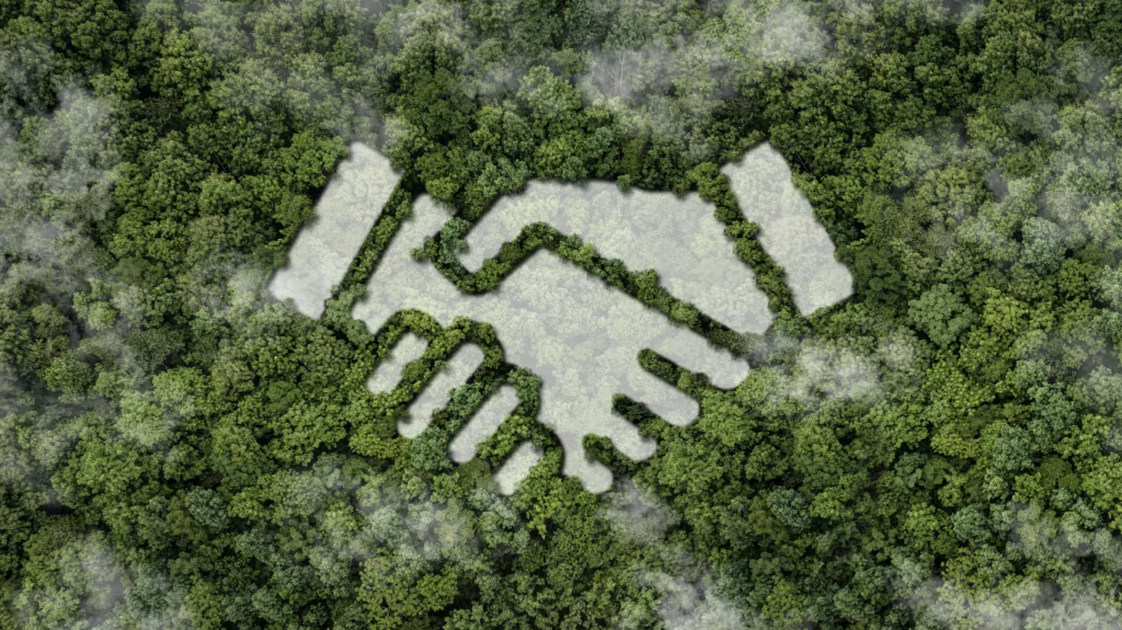 corporate concept to invest in the environment social and governance. Cooperation of organization environment for charity and support Environmental technology concept for Sustainable development goals corporate concept to invest in the environment social and governance. Cooperation of organization environment for charity and support Environmental technology concept for Sustainable development goals